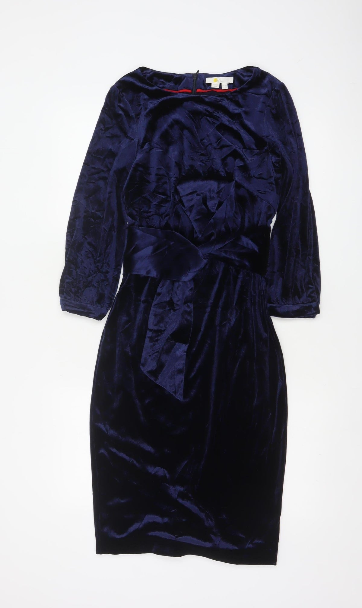 Boden Women Blue UK 10 Velvet Sheath Knee Length Party Dress
