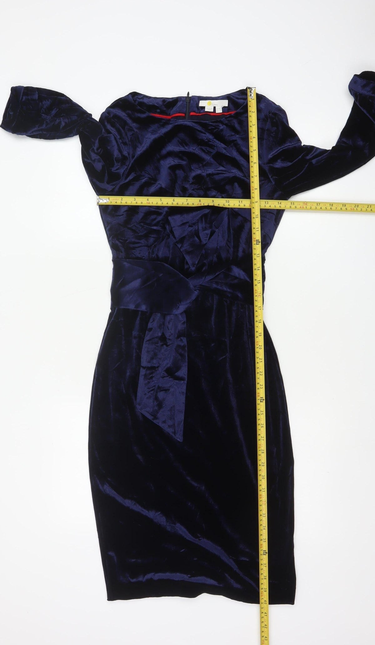Boden Women Blue UK 10 Velvet Sheath Knee Length Party Dress