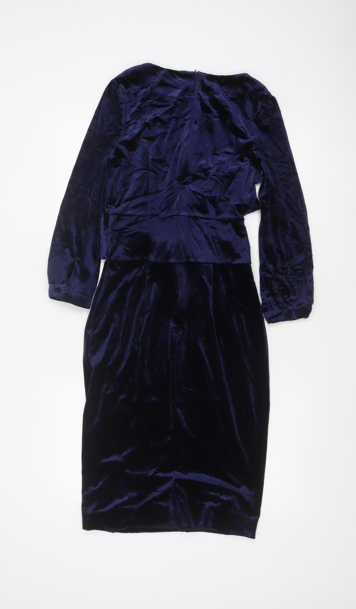 Boden Women Blue UK 10 Velvet Sheath Knee Length Party Dress