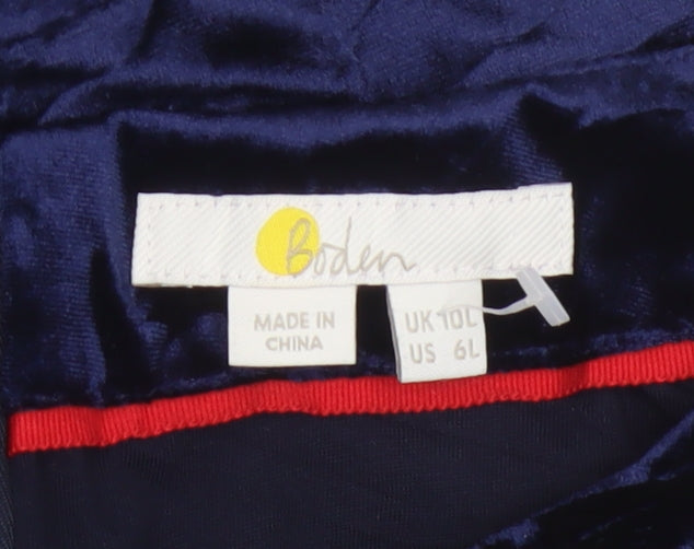 Boden Women Blue UK 10 Velvet Sheath Knee Length Party Dress