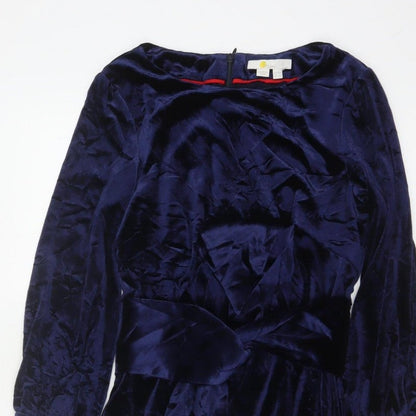 Boden Women Blue UK 10 Velvet Sheath Knee Length Party Dress
