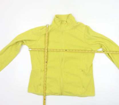 Marks and Spencer Women Yellow Size 16 Fleece Full Zip Jacket Pockets