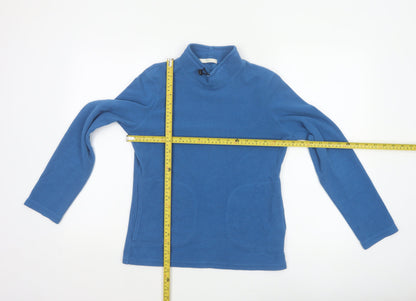 Marks & Spencer Women’s Blue Size 8 Fleece High Neck Pullover Sweatshirt