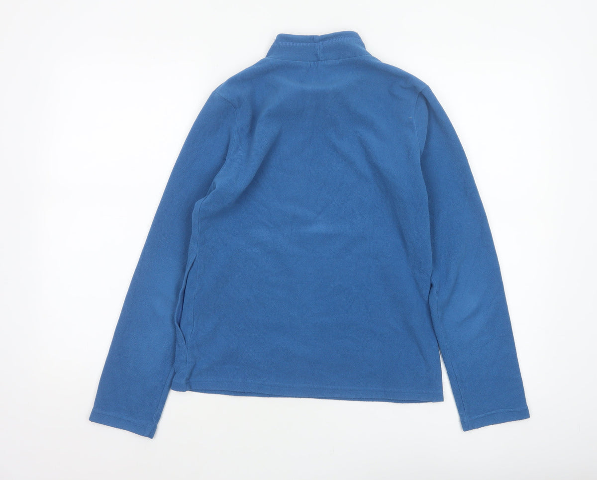 Marks & Spencer Women’s Blue Size 8 Fleece High Neck Pullover Sweatshirt