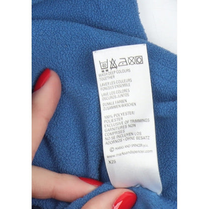 Marks & Spencer Women’s Blue Size 8 Fleece High Neck Pullover Sweatshirt