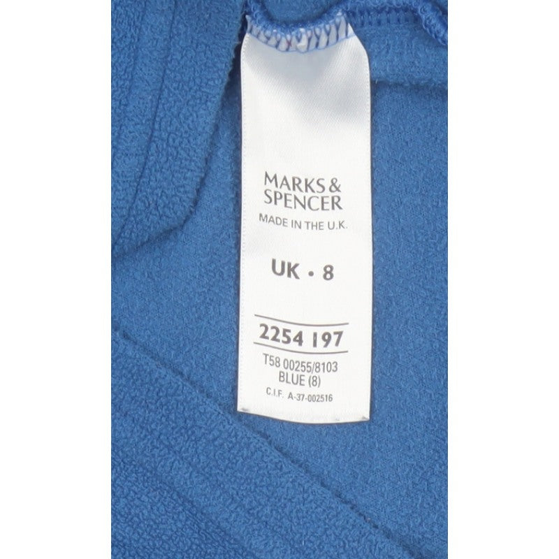 Marks & Spencer Women’s Blue Size 8 Fleece High Neck Pullover Sweatshirt