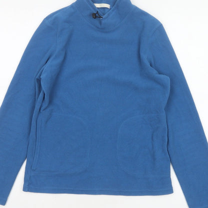 Marks & Spencer Women’s Blue Size 8 Fleece High Neck Pullover Sweatshirt