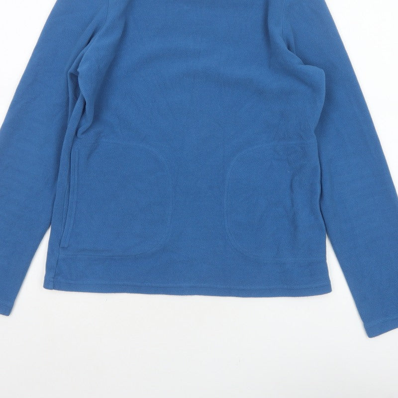 Marks & Spencer Women’s Blue Size 8 Fleece High Neck Pullover Sweatshirt