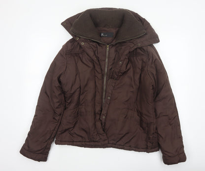 Bhs Women’s Brown UK 14 Puffer Jacket Padded Full Zip