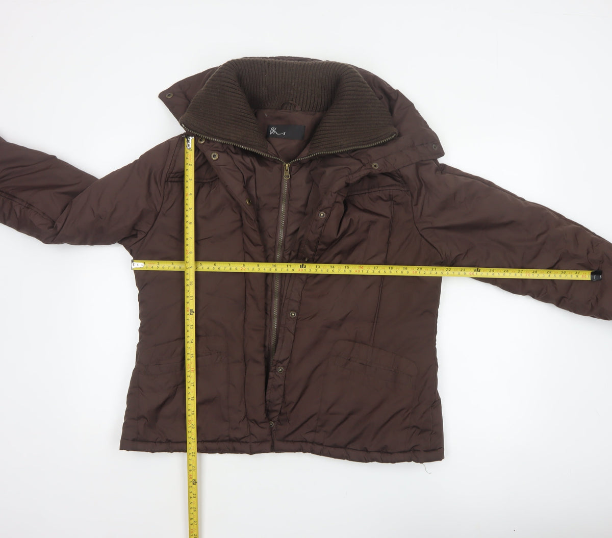 Bhs Women’s Brown UK 14 Puffer Jacket Padded Full Zip