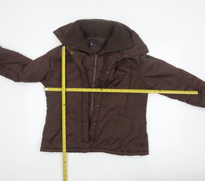 Bhs Women’s Brown UK 14 Puffer Jacket Padded Full Zip
