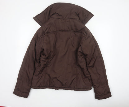 Bhs Women’s Brown UK 14 Puffer Jacket Padded Full Zip