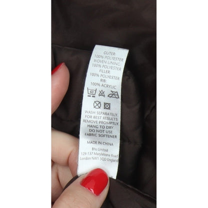 Bhs Women’s Brown UK 14 Puffer Jacket Padded Full Zip