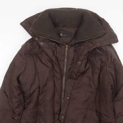Bhs Women’s Brown UK 14 Puffer Jacket Padded Full Zip