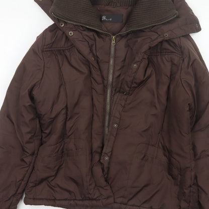 Bhs Women’s Brown UK 14 Puffer Jacket Padded Full Zip