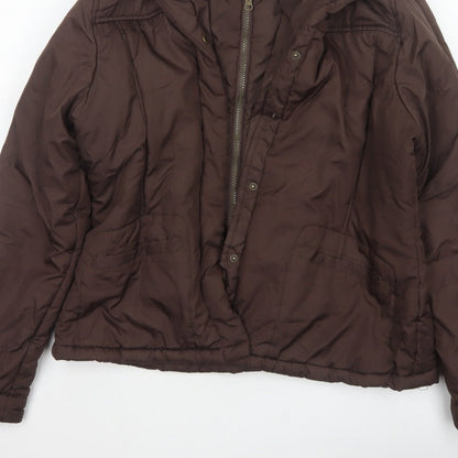 Bhs Women’s Brown UK 14 Puffer Jacket Padded Full Zip