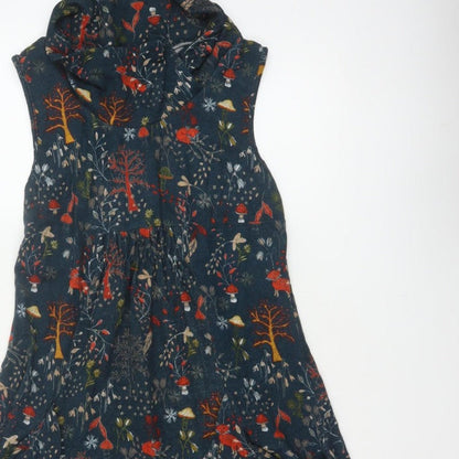 Apricot Women Blue UK 12 Fit & Flare Cowl Neck Woodland Dress