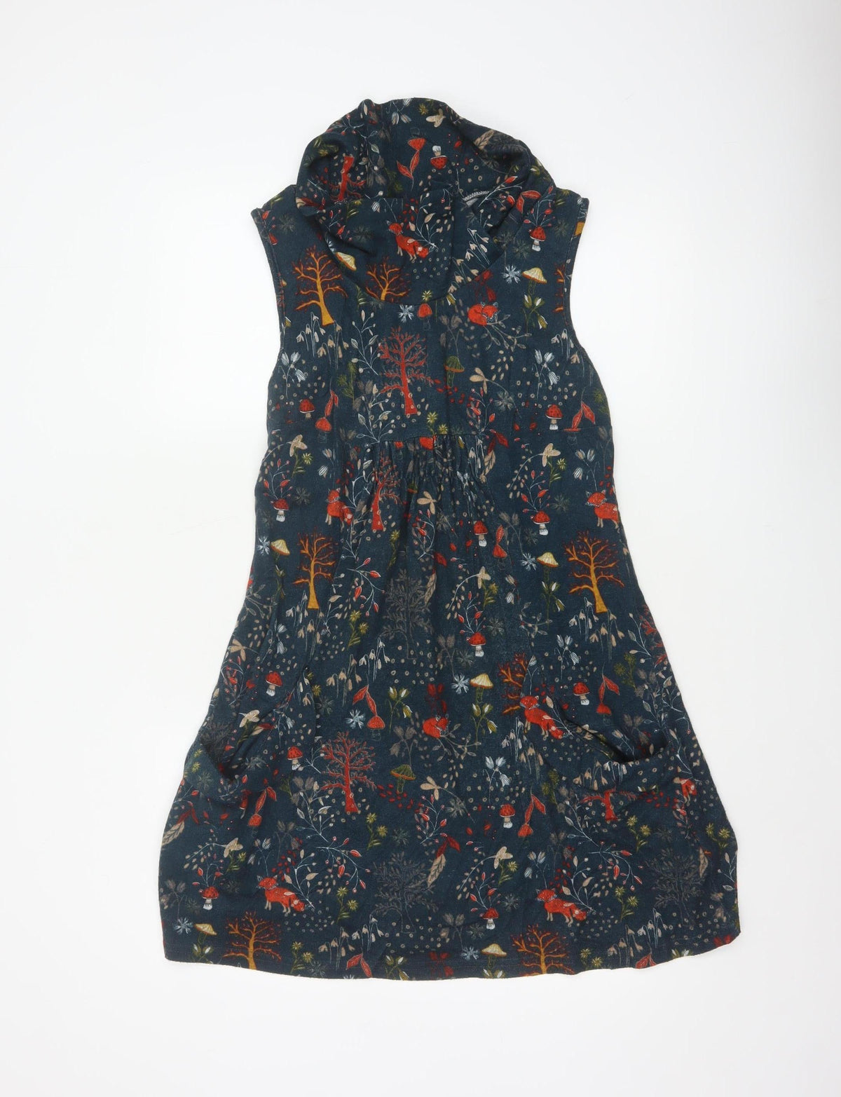 Apricot Women Blue UK 12 Fit & Flare Cowl Neck Woodland Dress