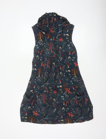 Apricot Women Blue UK 12 Fit & Flare Cowl Neck Woodland Dress