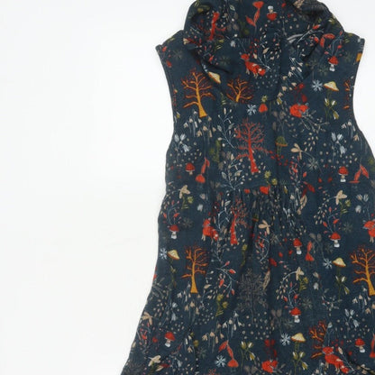 Apricot Women Blue UK 12 Fit & Flare Cowl Neck Woodland Dress
