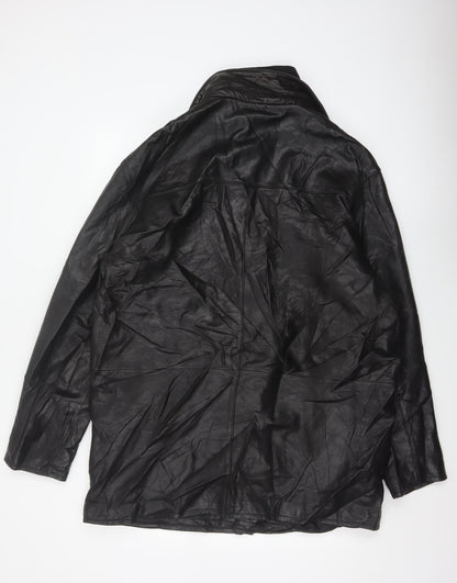 Trapper Men’s Black Leather Jacket UK 44 EU 54 Mid-Length Lined