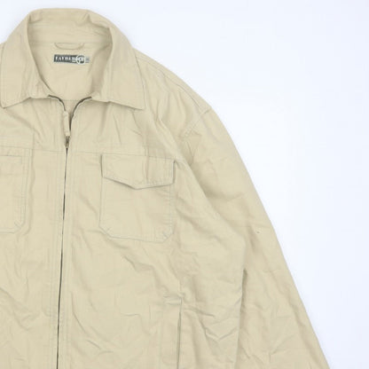 Tayberry Revisited Men’s Beige Cotton Zip Jacket 2XL Collared
