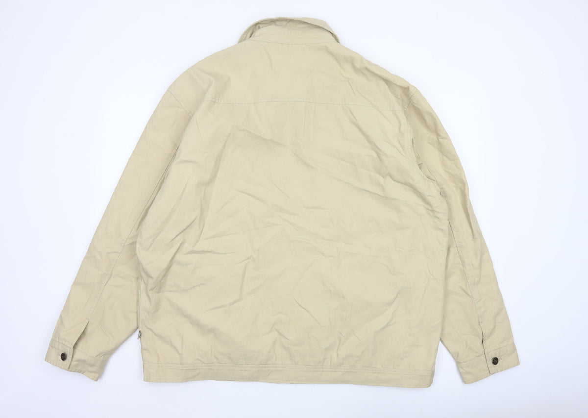 Tayberry Revisited Men’s Beige Cotton Zip Jacket 2XL Collared