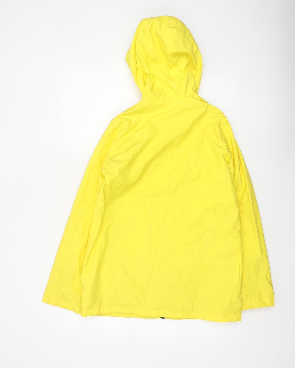 Topshop Women Yellow UK 10 Hooded Rain Coat Striped Lining