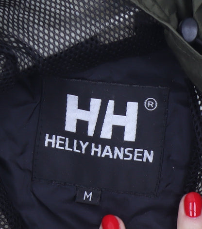 Helly Hansen Men's Green M Hooded Waterproof Rain Jacket Outdoor