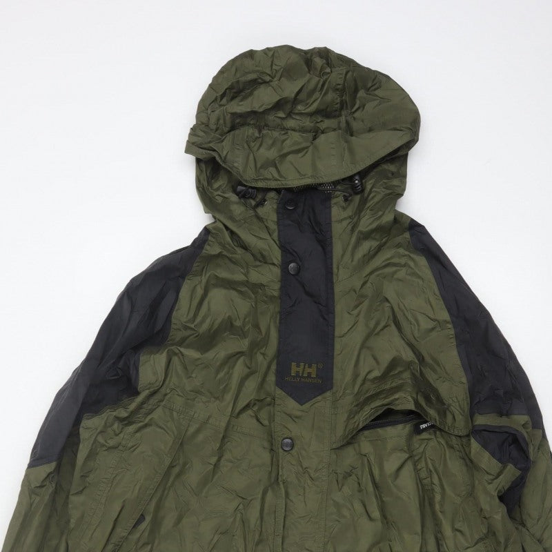 Helly Hansen Men's Green M Hooded Waterproof Rain Jacket Outdoor