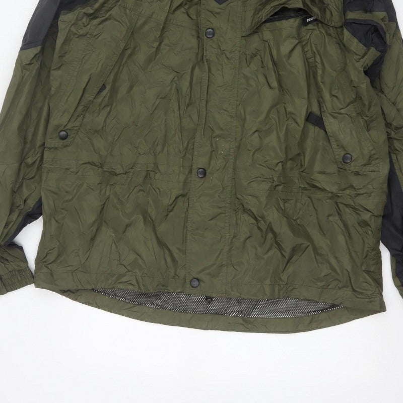 Helly Hansen Men's Green M Hooded Waterproof Rain Jacket Outdoor