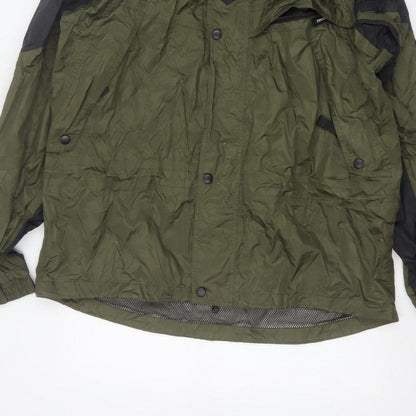 Helly Hansen Men's Green M Hooded Waterproof Rain Jacket Outdoor