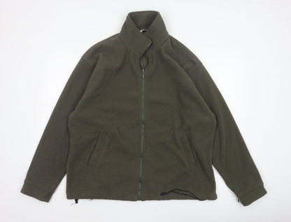 Back view of Outdoorscene Men’s Green M Fleece Full Zip Outdoor Jacket 38-40in