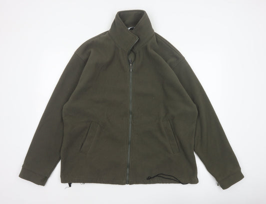 Back view of Outdoorscene Men’s Green M Fleece Full Zip Outdoor Jacket 38-40in