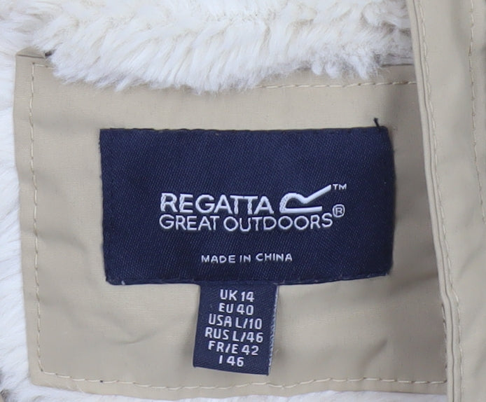 Regatta Women Beige UK 14 Long Hooded Padded Parka Jacket