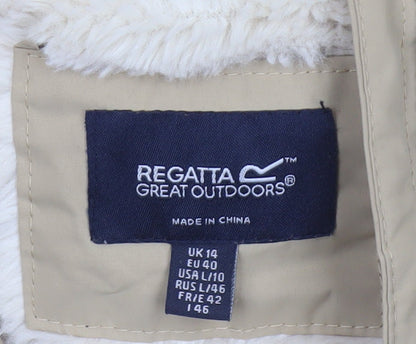 Regatta Women Beige UK 14 Long Hooded Padded Parka Jacket