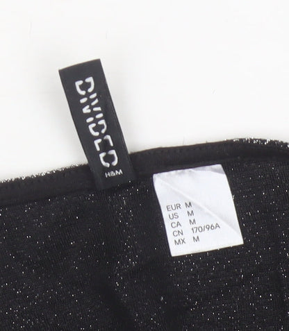 H&M Divided Women Silver Glitter Camisole Tank Top M V-Neck