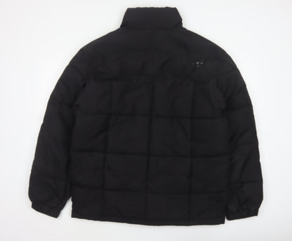 H&M Men’s Black L Quilted Puffer Jacket Full Zip Insulated