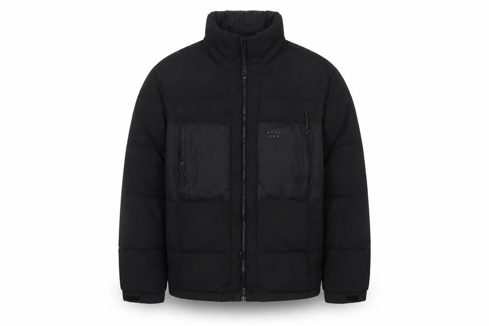 H&M Men’s Black L Quilted Puffer Jacket Full Zip Insulated