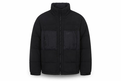 H&M Men’s Black L Quilted Puffer Jacket Full Zip Insulated