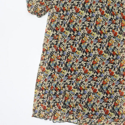 Next Women's Multicoloured Floral UK 8 Midi Fit & Flare Chiffon Dress