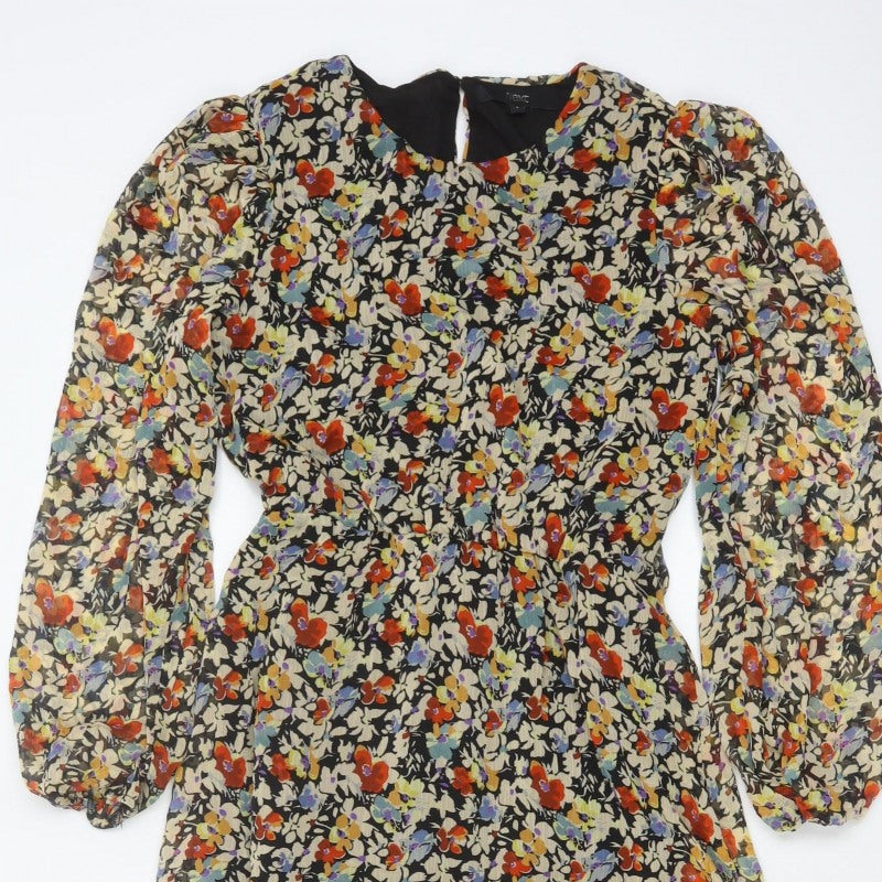Next Women's Multicoloured Floral UK 8 Midi Fit & Flare Chiffon Dress