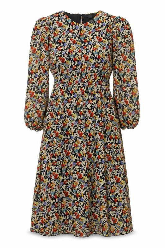 Next Women's Multicoloured Floral UK 8 Midi Fit & Flare Chiffon Dress