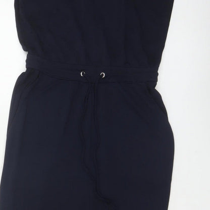 H&M Women Black XS Sleeveless Tapered Drawstring Jumpsuit