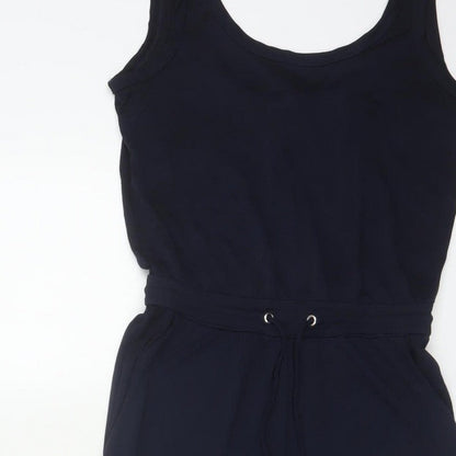 H&M Women Black XS Sleeveless Tapered Drawstring Jumpsuit