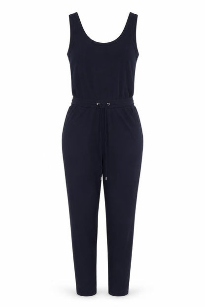 H&M Women Black XS Sleeveless Tapered Drawstring Jumpsuit