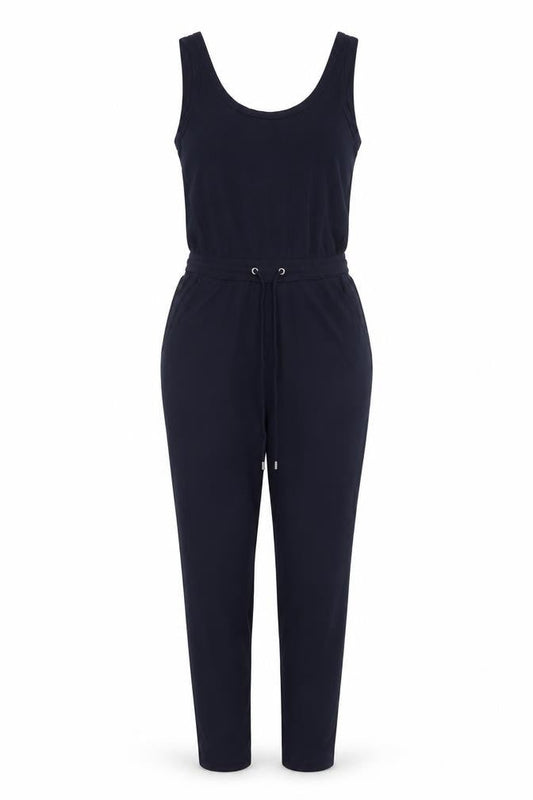 H&M Women Black XS Sleeveless Tapered Drawstring Jumpsuit