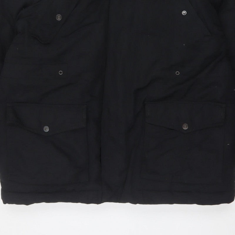 Next Men’s Black XL Hooded Faux Fur Trim Down Parka Coat