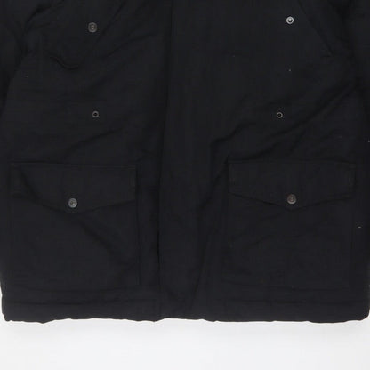Next Men’s Black XL Hooded Faux Fur Trim Down Parka Coat