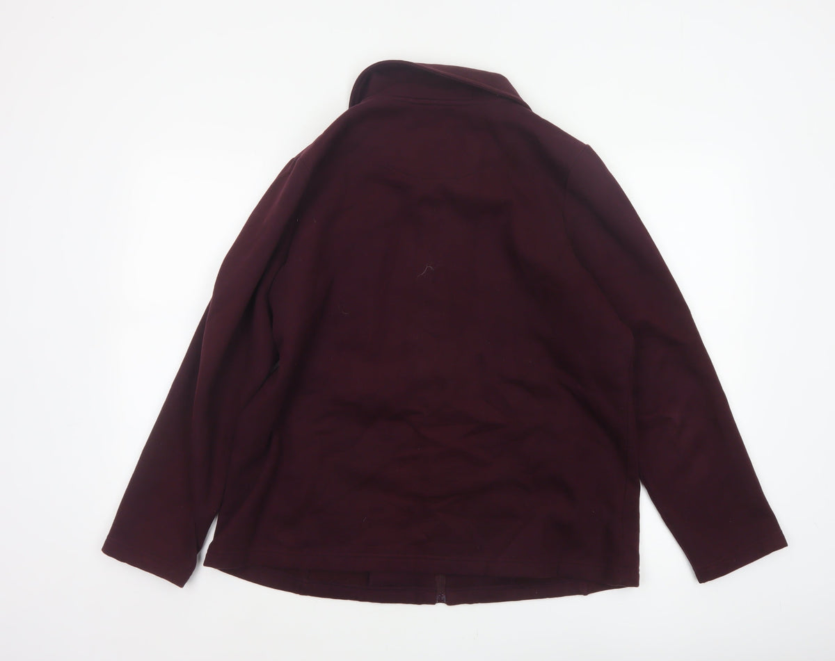 Dash Women Purple UK 18 Floral Embroidered Full Zip Jacket